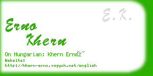 erno khern business card